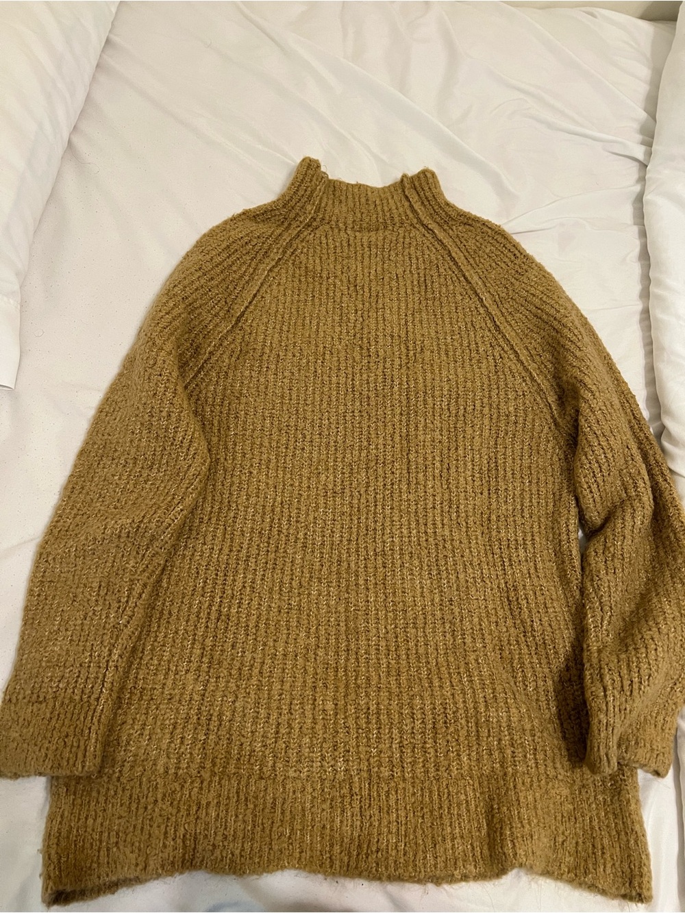 U.S. Polo Assn. Ribbed Mock Neck Sweater - Camel Brown